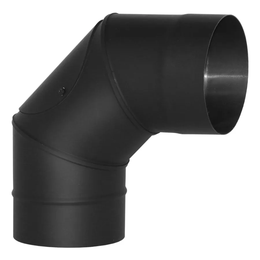 Отвод 90? VBR D120 с ревизией, черный (Вулкан)