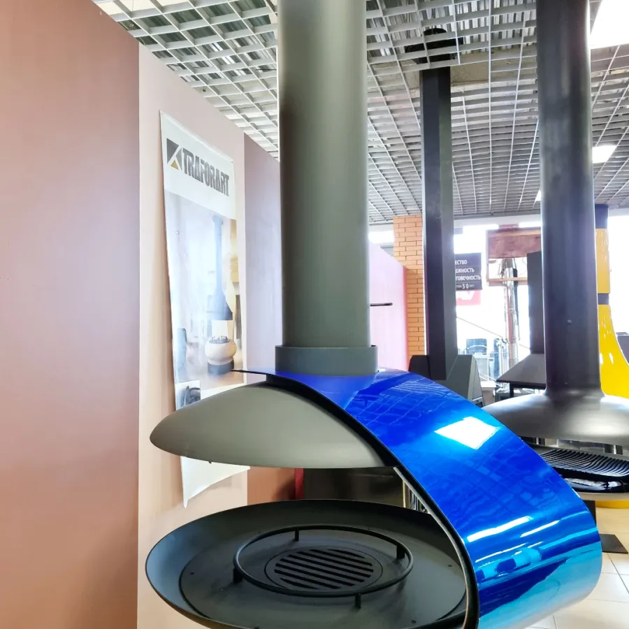 Камин FANCY CENTRAL VINYL, без стекла, с удлинённой трубой на 0,35 м