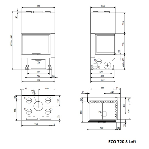 ECO 720 S левая, составное стекло (2 части) фотография - 2