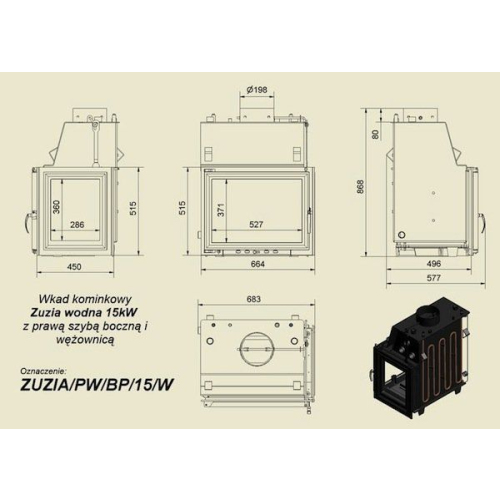 ZUZIA/PW/BP/15/W/Z, стекло справа, змеевик фотография - 2