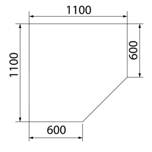 Предтопочный лист VPL021-INBA, 1100х1100, зеркальный (Вулкан) фотография - 2